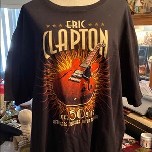 Eric Clapton T Shirt Women Med 2013 Concert Music Tour 50th Anniv. Guitar Flames